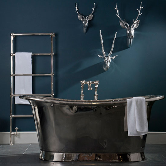 Polished Nickel Fittings Nickel Bateau bath from Catchpole & Rye | bathroom trends 2012 | bathroom | Ideal Home | PHOTO GALLERY | housetohome