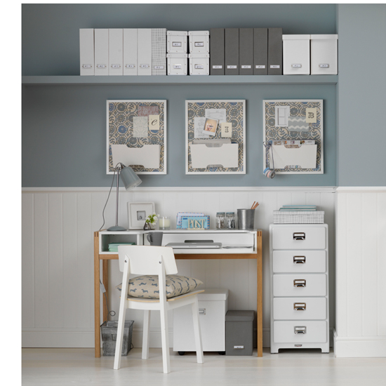 Duck-egg and white home office 