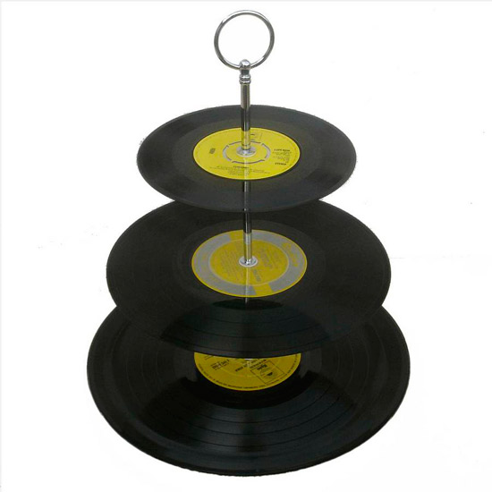 Vintage vinyl cake stand from Notonthehighstreet Vintage vinyl cake stand from Notonthehighstreet | Quirky cake stands | PHOTO GALLERY | Housetohome