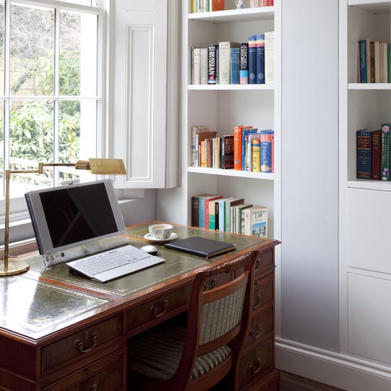Home office with Chesterfield desk Home office with Chesterfield desk | Formal home office | Traditional home office | decorating ideas | PHOTO GALLERY | 25 Beautiful Homes | Housetohome
