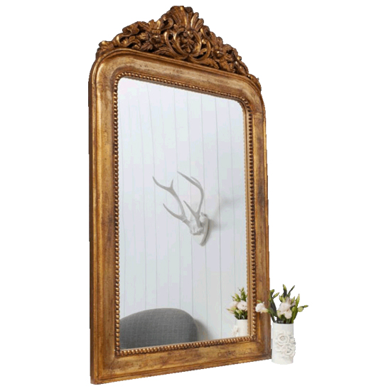 Gold crown over mantle mirror from Graham & Green