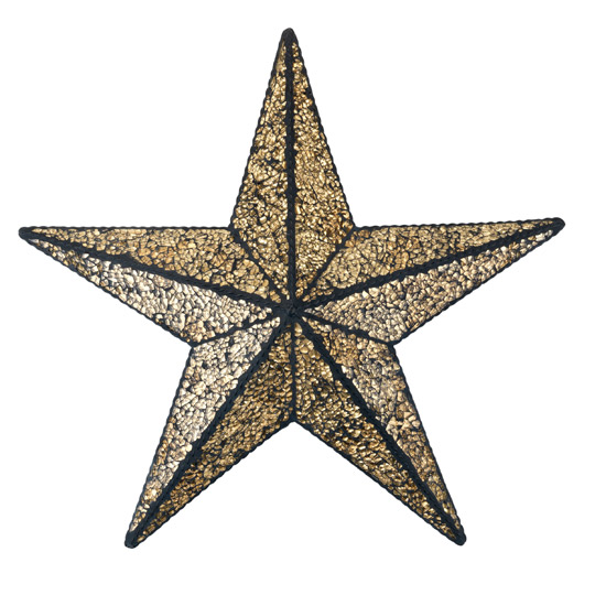 Gold mosaic star by Sainsbury's 