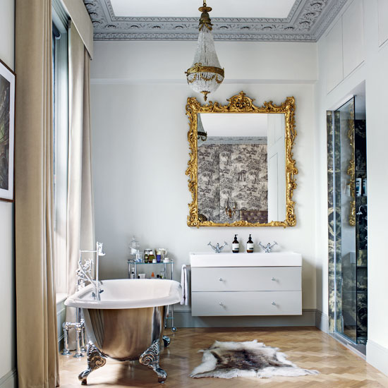 Grey opulent bathroom