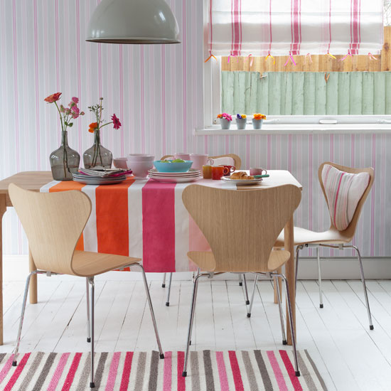 Decorate with cheery stripes Decorate with cheery stripes | Dining room | PHOTO GALLERY | Country Homes and Interiors | Housetohome.co.uk