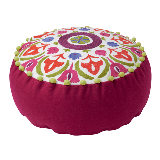 Caravan embroidered pouffe from Marks & Spencer | Folk trend autumn/winter 2012 | Decorating trends | Housetohome.co.uk