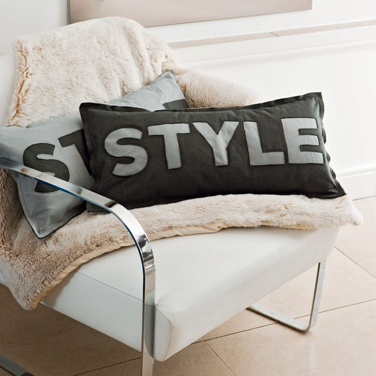 Show off your style with a smart word-design cushion