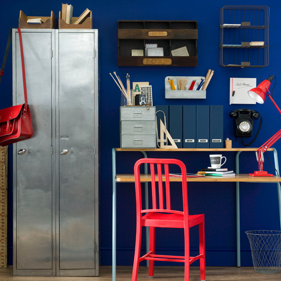 Royal blue home office 