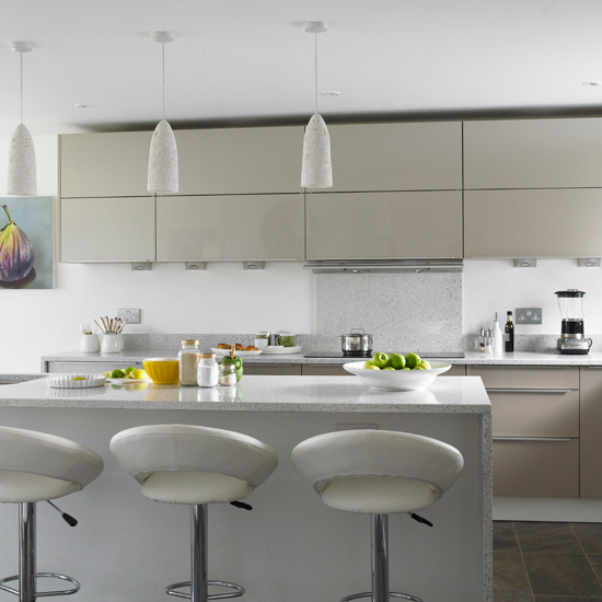 Grey streamlined kitchen | Kitchen | Decorating ideas | Ideal Home | Housetohome