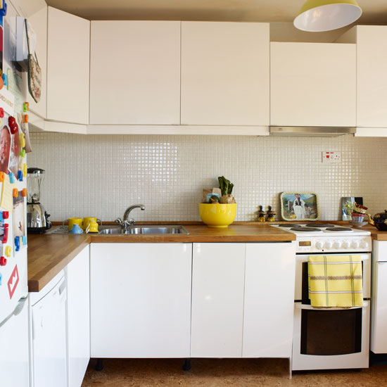 White kitchen with wooden worktops White kitchen with wooden worktops | Kitchen | PHOTO GALLERY | Style at Home | Housetohome.jpg