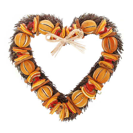 Orange heart wreath from Pollyfields Orange heart wreath from Pollyfields | All rooms | PHOTO GALLERY | Country Homes and Interiors | Housetohome.co.uk