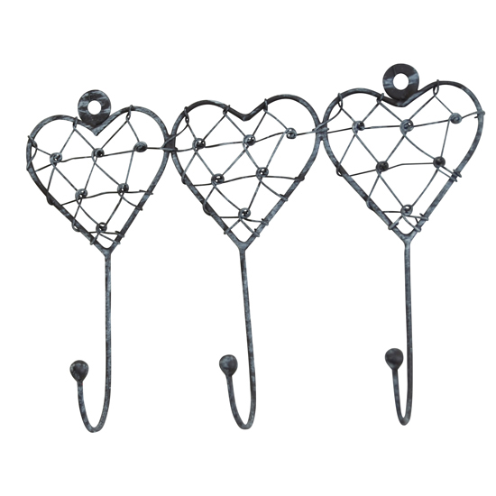 Wire heart hook trio from Velvet Brown | Coat hooks - 10 of the best | PHOTO GALLERY | Housetohome.co.uk