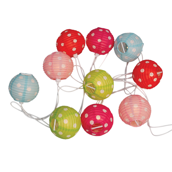 Candy spot string lights from Hunkydoryhome | Childrens lighting - 10 of the best | Childrens room | PHOTO GALLERY | Housetohome.co.uk