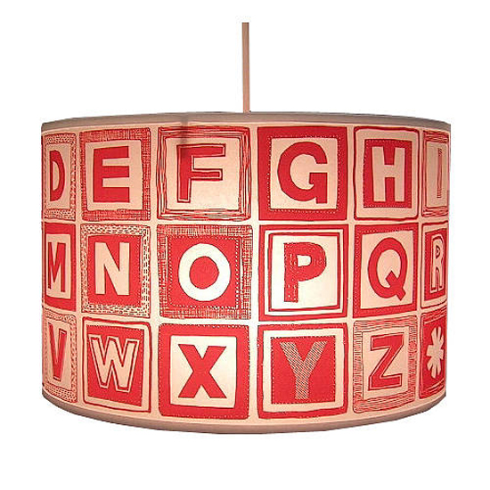 Retro alphabet block lampshade from notonthehighstreet.com | Childrens lighting - 10 of the best | Childrens room | PHOTO GALLERY | Housetohome.co.uk