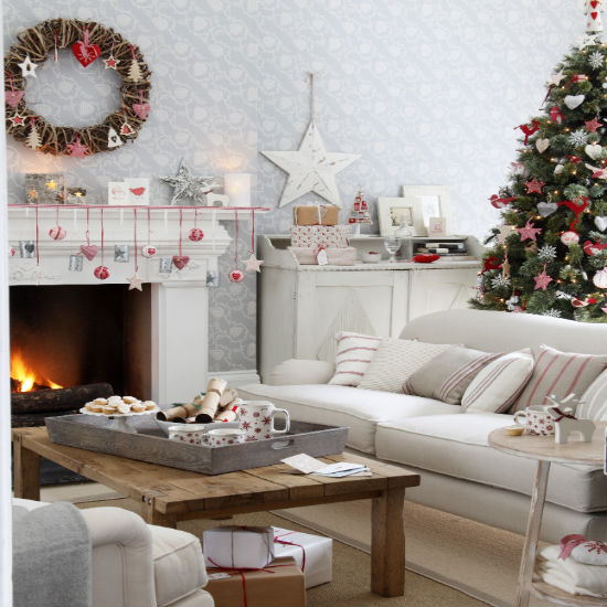 Nostalgic Scandi-style Christmas living room | Christmas living room decorating ideas | PHOTO GALLERY | Ideal Home | Housetohome