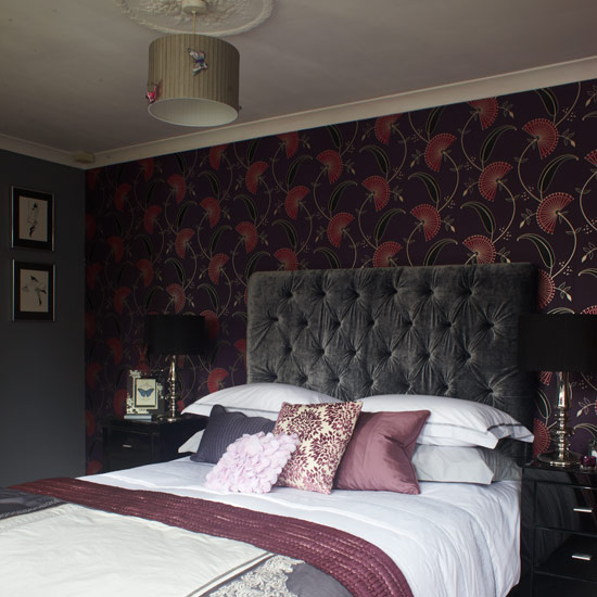 Dramatic pink and purple bedroom | Bedroom | PHOTO GALLERY | Style at Home | Housetohome