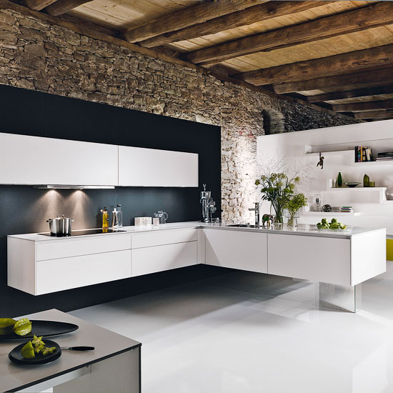 Wall-mounted L-shaped kitchen Wall-mounted L-shaped kitchen | Kitchen design ideas | PHOTO GALLERY | Beautiful Kitchens | Housetohome.co.uk