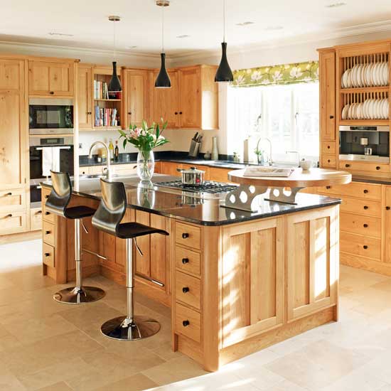 Sleek black and wood kitchen | Traditional kitchens | housetohome.co.uk