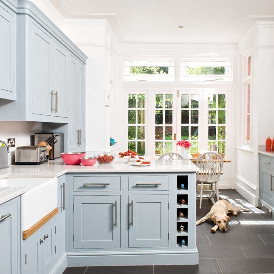 Take a tour around a traditional painted kitchen with vibrant accents