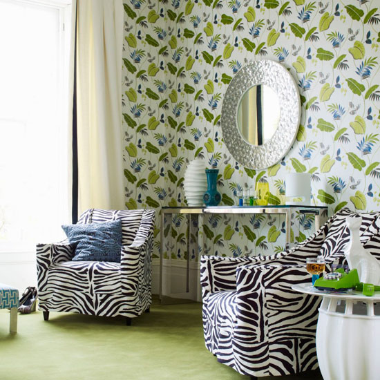 Contrasting wallpaper | Wallpaper ideas | PHOTO GALLERY | Livingetc | Housetohome.co.uk