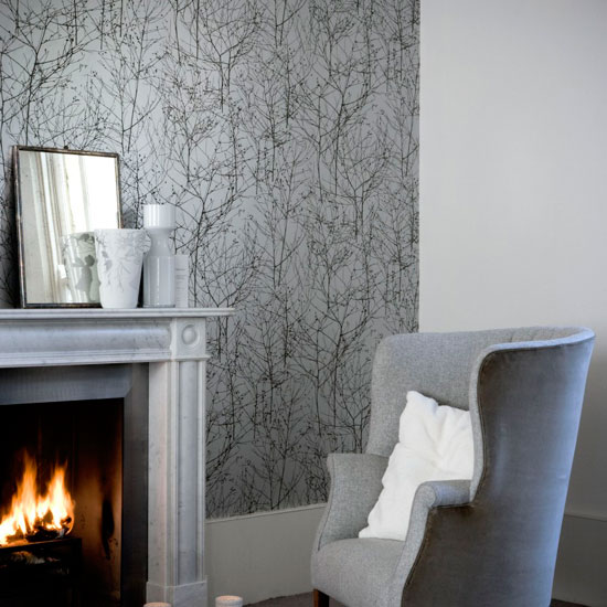 Grey Living Room Wallpaper