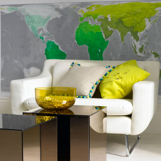 World map wallpaper | Wallpaper ideas | PHOTO GALLERY | Livingetc | Housetohome.co.uk