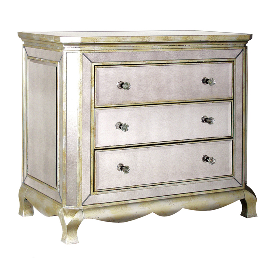 Antiqued Glass 3-Drawer Chest from Sweetpea & Willow | Bedroom furniture | PHOTO GALLERY | 25 Beautiful Homes | Housetohome