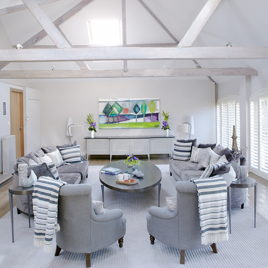 White and grey living room | housetohome.co.uk