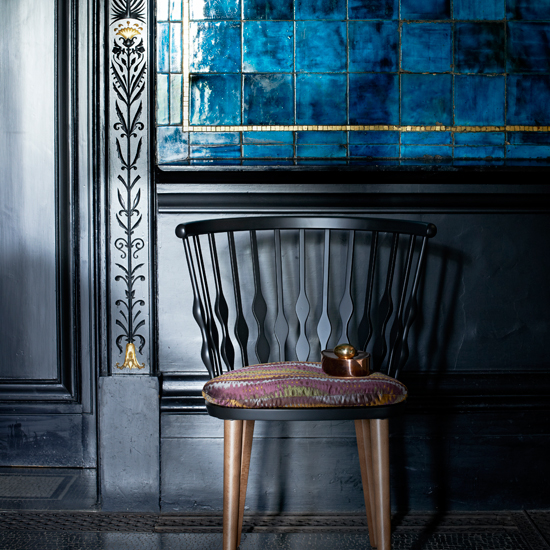 Decorative blue hallway 