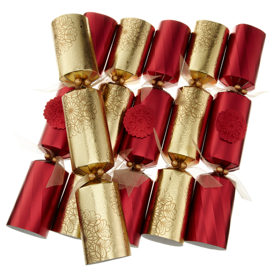 Traditional Red and Gold Luxury Crackers from Sainsburys Best