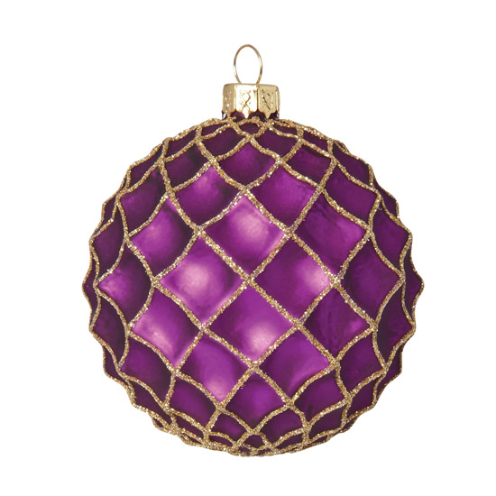 Purple waffle glass Christmas bauble by Marks & Spencer Purple waffle glass Christmas bauble by Marks & Spencer | Christmas baubles | PHOTO GALLERY | Housetohome.co.uk