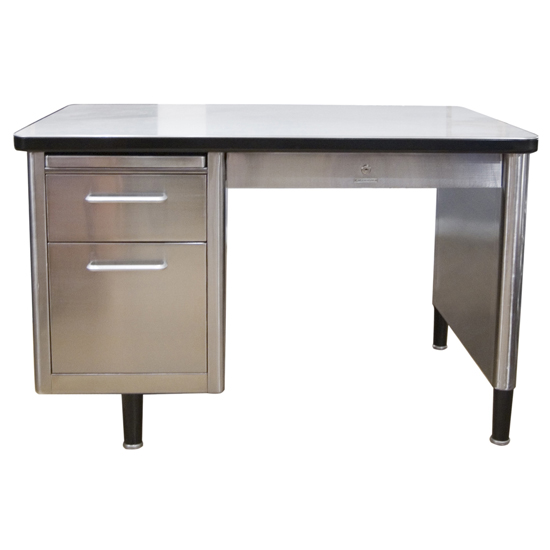 Vintage Industrial Steel Polished desk from The Old Cinema Vintage Industrial Steel Polished desk from The Old Cinema | Home office furniture | PHOTO GALLERY | 25 Beautiful Homes | Housetohome