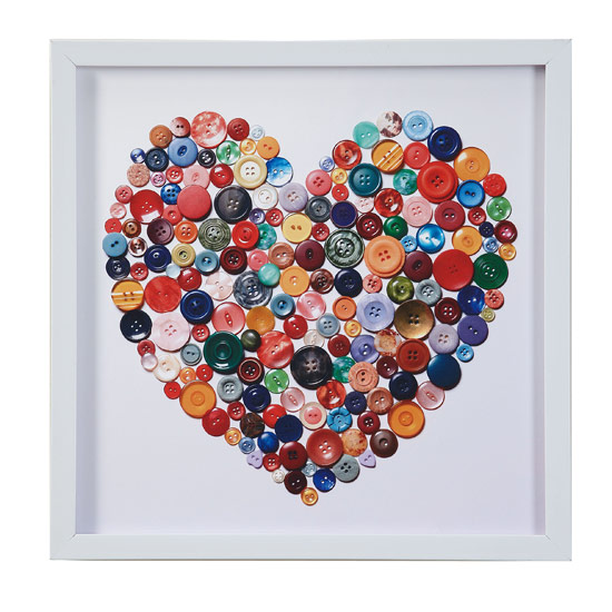 Button Heart Framed print from Littlewoods | Craft Autumn Winter trend | PHOTO GALLERY | Style at Home | Housetohome
