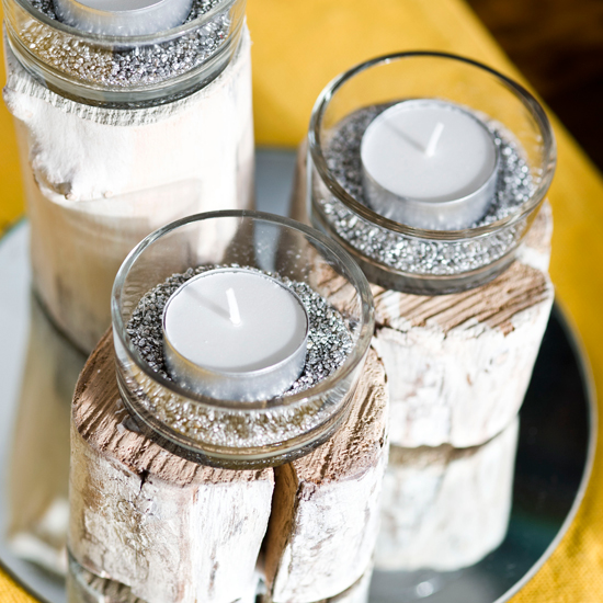 Bark candle holders | Homemade Christmas ideas | PHOTO GALLERY | Housetohome.co.uk