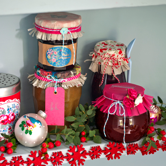 Pretty jam jar lids | Homemade Christmas ideas | PHOTO GALLERY | Housetohome.co.uk
