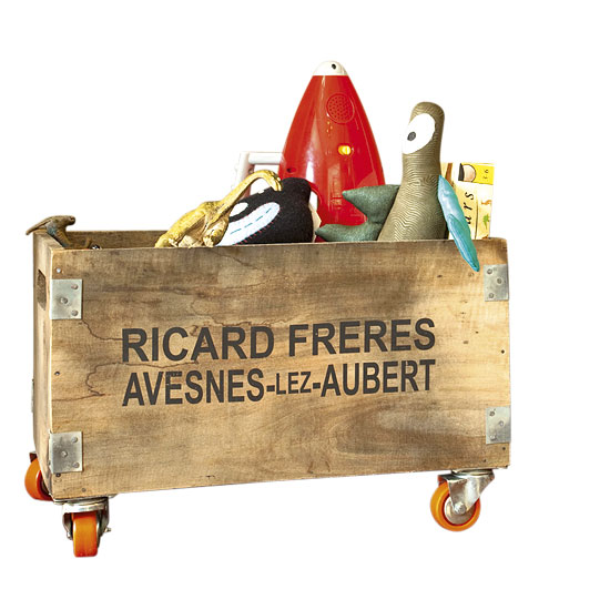 Rustic wooden storage box on wheels from Rose & Grey | Children's storage | Children's room | PHOTO GALLERY | Livingetc | Housetohome.co.uk