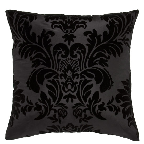Black Flocked cushion from The Range | PHOTO GALLERY | Style at Home | Housetohome.co.uk