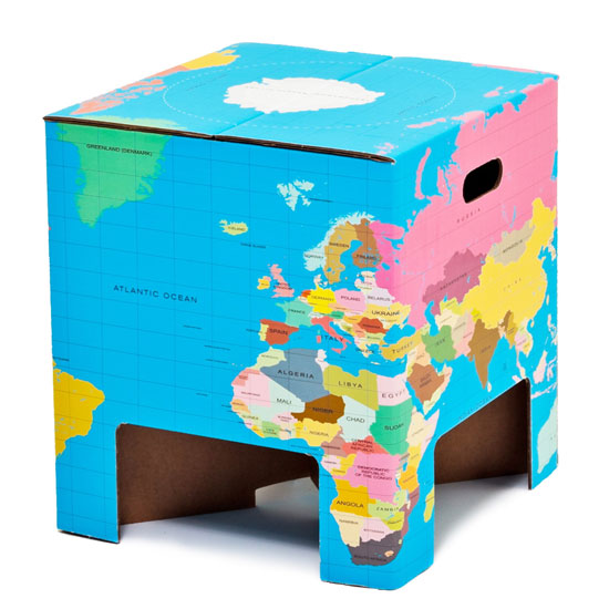 World Globe Table Stool by Little Ella James at Not On The High Street | Children's room | Children's furniture | PHOTO GALLERY | 25 Beautiful Homes | Housetohome