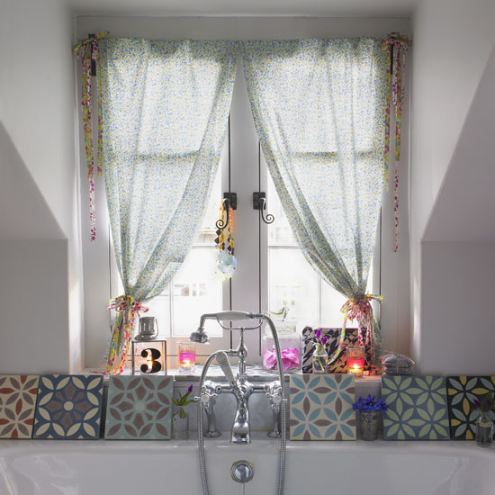 Floral curtains make a great alternative to nets and frosted windows
