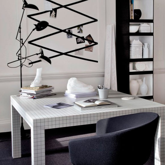 Monochrome home office Monochrome home office | Modern home office ideas | Home office | PHOTO GALLERY | Livingetc | Housetohome.co.uk