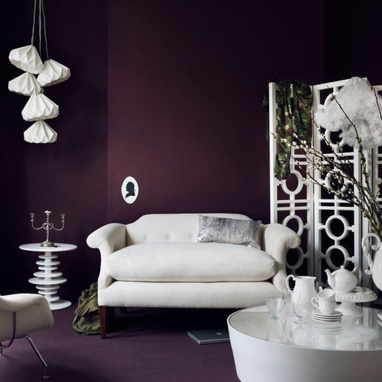 Deep plum living room Deep plum living room | Modern living room ideas | Living room | PHOTO GALLERY | Livingetc | Housetohome.co.uk