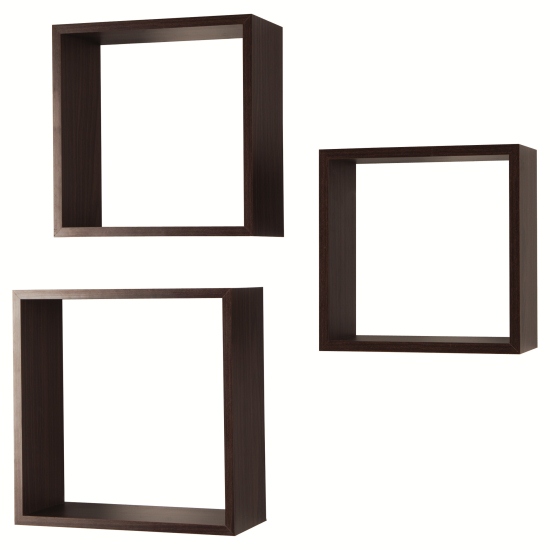 Walnut triple floating cubes from Tesco Direct Walnut triple floating cubes from Tesco Direct | Modern patchwork bedroom | PHOTO GALLERY | Housetohome.co.uk
