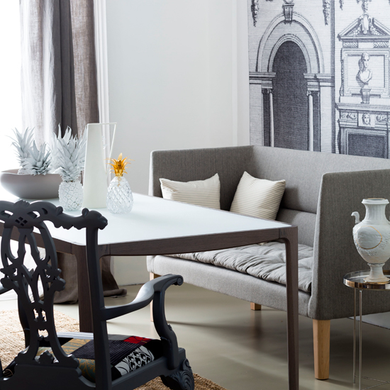 Grey and ebony dining room