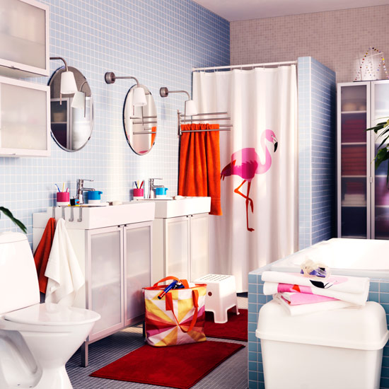Flamingo shower curtain | bathroom | PHOTO GALLERY | Style at Home | Housetohome