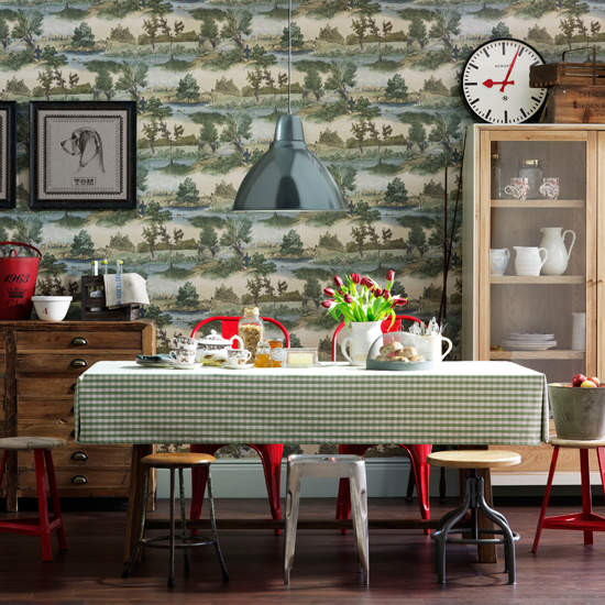 Woodland wallpaper dining room | Traditional dining rooms | PHOTO GALLERY | Housetohome.co.uk