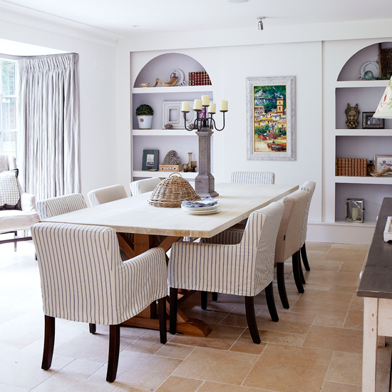 Light and airy striped dining room | Traditional dining rooms | PHOTO GALLERY | Housetohome.co.uk