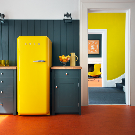 Kitchen with yellow fridge | Decorating ideas to brighten up your rooms | PHOTO GALLERY | Housetohome.co.uk