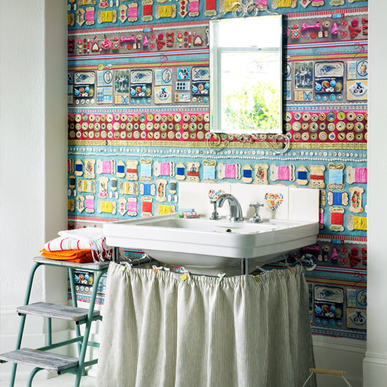 Funky wallpapered bathroom | Decorating ideas | PHOTO GALLERY | Housetohome.co.uk