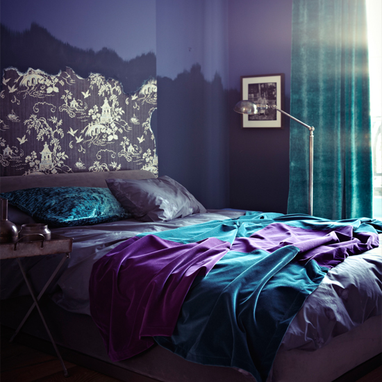 Dark purple bedroom | Decorating ideas for glamorous bedrooms | Decorating ideas | PHOTO GALLERY | Housetohome.co.uk