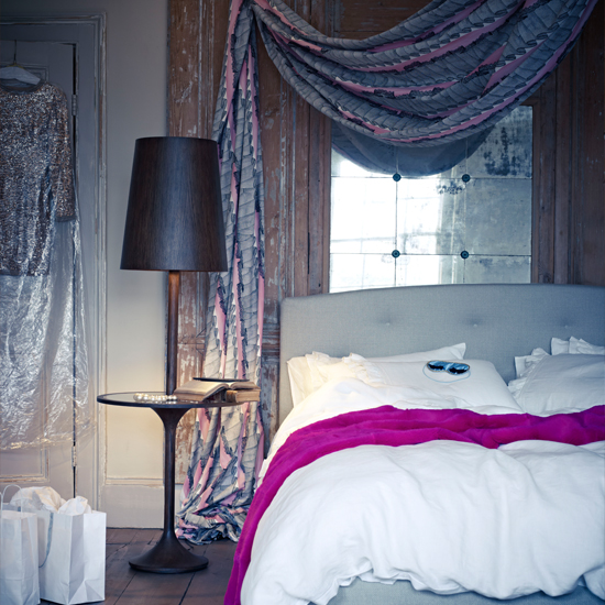 Bedroom with draped curtains | Decorating ideas for glamorous bedrooms | Decorating ideas | PHOTO GALLERY | Housetohome.co.uk