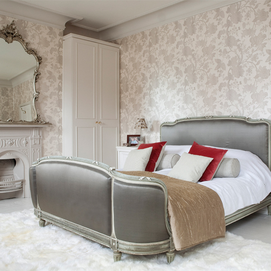 Bedroom with grey wallpaper | Decorating ideas for glamorous bedrooms | Decorating ideas | PHOTO GALLERY | Housetohome.co.uk